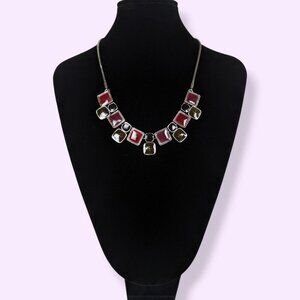 (2/$20) Passion Red & Black Enamel Necklace